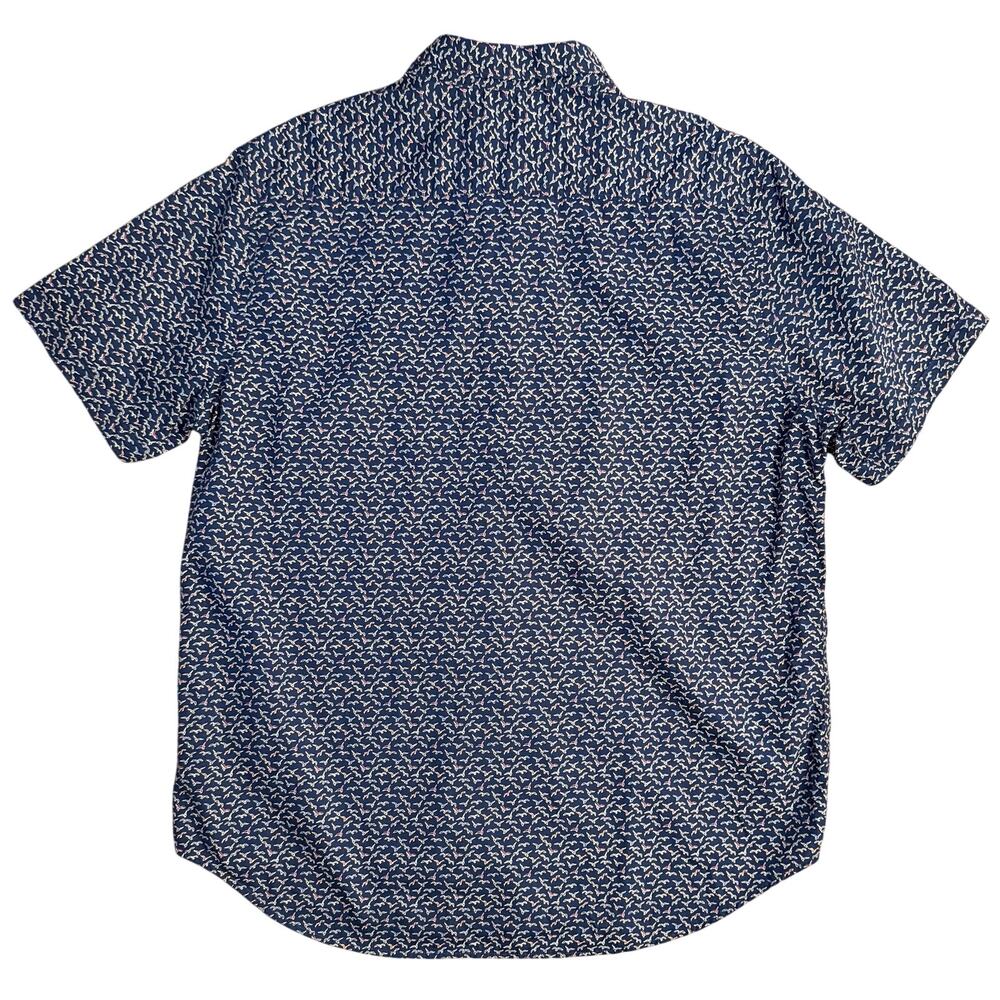 Robert Graham Cotswold Short Sleeve Button Down Shirt Birds Seagulls Blue Men XL - Picture 2 of 9